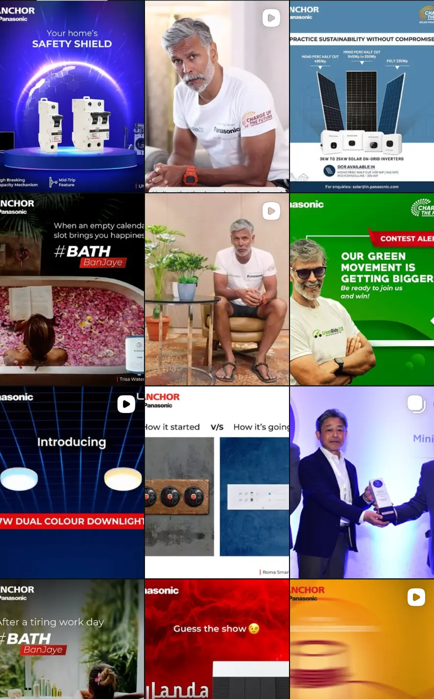 Anchor by Panasonic Instagram grid managed by House of BrandCraft